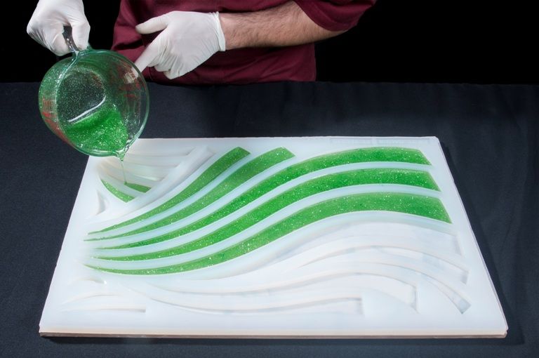 Silicone Mat for Showpieces - Artistic Mats to Build a Showpiece Linea Malizia - Spheres decorated strips and mats for showpieces